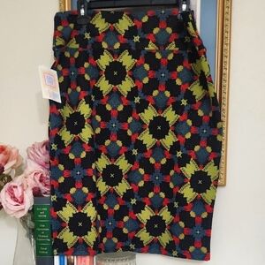 Colorful Patterned Women's Skirt Artsy 2XL Feminine Art To Wear Unique